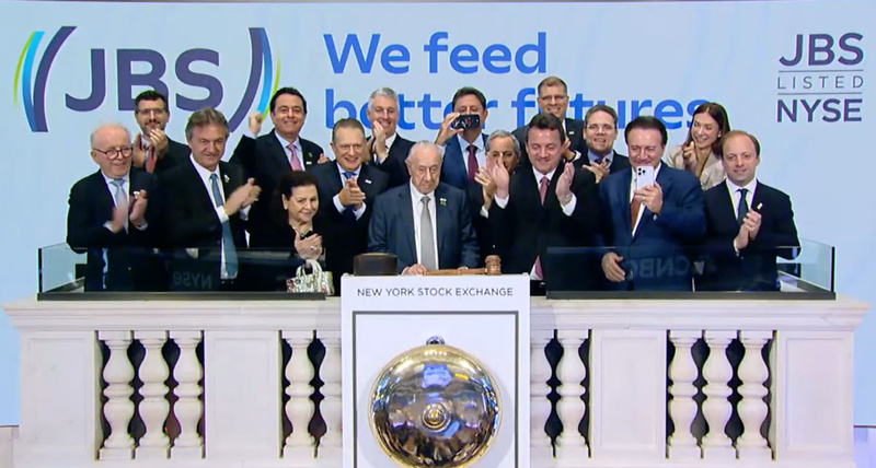 JBS celebra entrada na Bolsa de Nova York com cerimônia do sino  