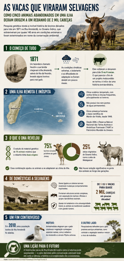 Infográfico vertical mostrando a evolução das vacas abandonadas