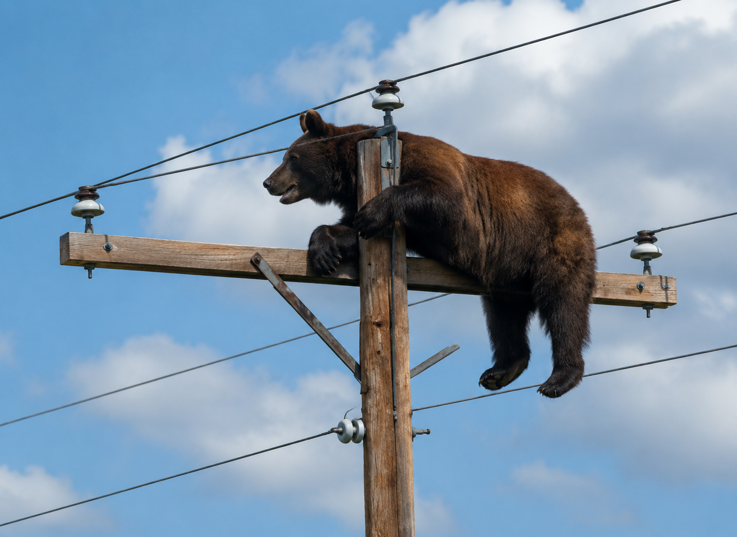 Urso sobe em poste e causa apagão nos EUA