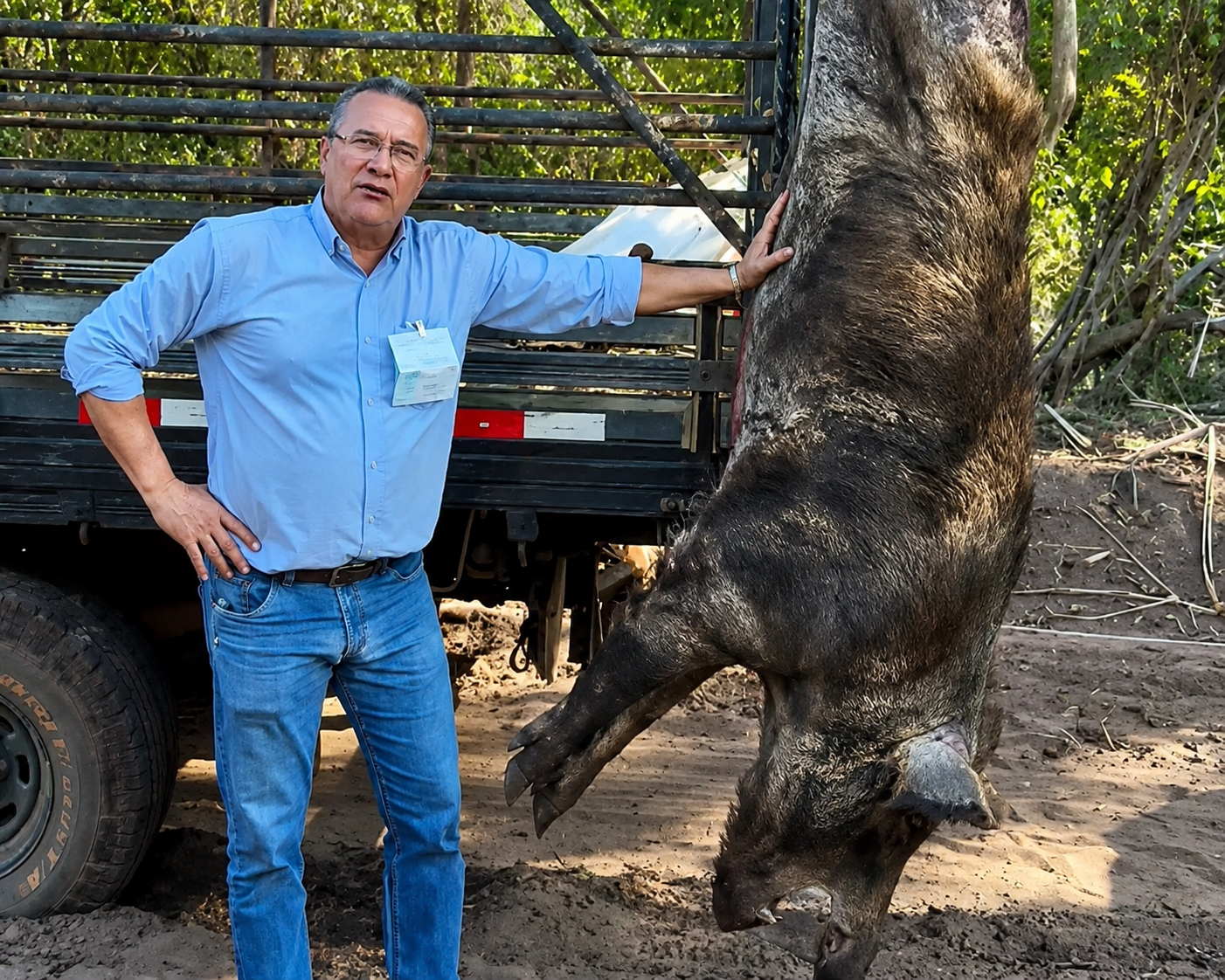 Quase 300kg: Javali gigante é abatido em MG