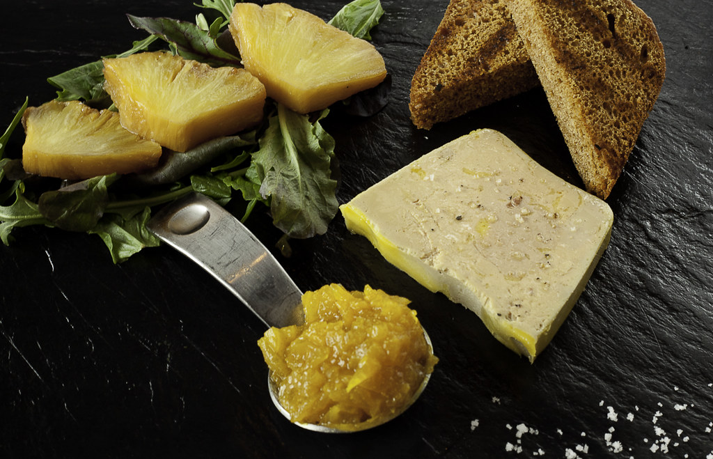 Foie gras, Pineapple Chutney, Spiced Bread 