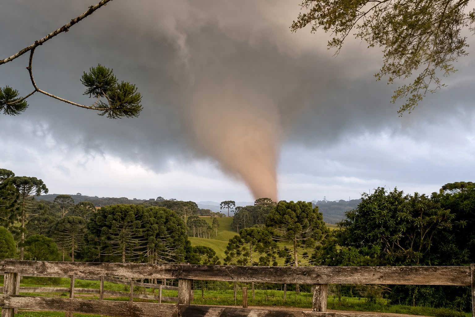 Vídeo: Produtor rural filma passagem de tornado no Paraná